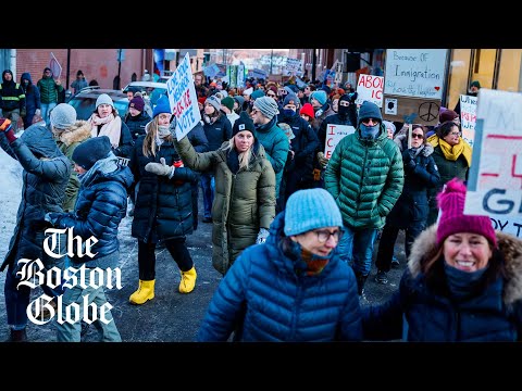 Protest against ICE operation in Maine fills the streets of Portland