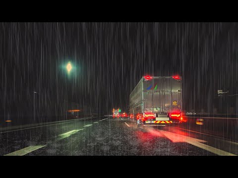 ☔️Late Night Rainy Highway Drive💤Drift into Deep Sleep😴 (Real Footage, Not AI)
