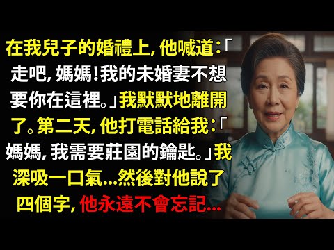 我兒子因他妻子之故將我趕出婚禮，但我之後所說的話，無人能忘。