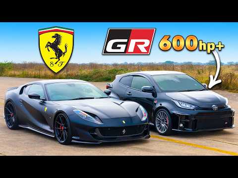 Ferrari 812 v Tuned GR Yaris: DRAG RACE