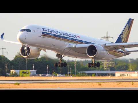 60 HEAVY AIRCRAFT TAKEOFFS and LANDINGS in 1 HOUR FRANKFURT Main Airport Plane Spotting (FRA/EDDF)