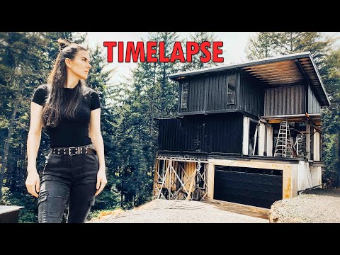 START TO FINISH - BUILDING a CANTILEVER ROOFTOP for our CONTAINER HOUSE - #TIMELAPSE