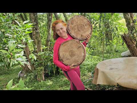 Do Lixo ao Luxo: Como fazer uma Mesinha Rústica com Bolacha de Madeira e Pés de Caçamba