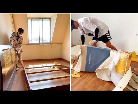 The rent is 100 dollars | A boy renovates his apartment and furniture | Room makeover