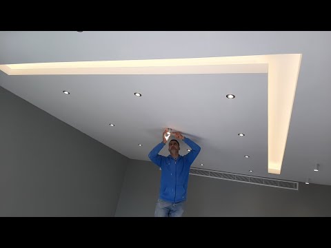 How to make a hollow gypsum board decor with paint and lighting