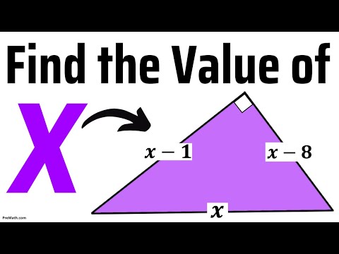 Find the Value of X in this Purple Right Triangle | Step-by-Step Tutorial