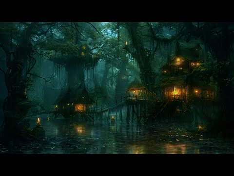 Calming Summer Night Sounds - Crickets, Tree Crickets, Tree Frogs Sing at Night, Rain for Sleep