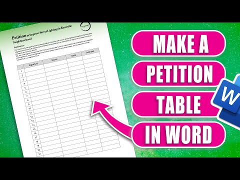 Make a Professional Petition Form in Word — Title on Every Page!