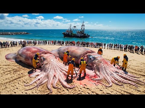 1,500 kg Colossal Squid Encounter — Deep-Sea Longline Fishing Documentary