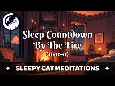 Deep Sleep Meditation Countdown (1000-0) with Fireside Ambience