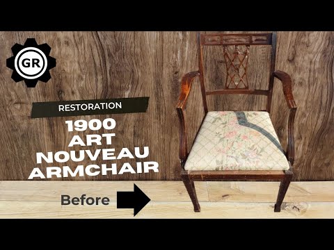 BEAUTIFUL RESTORATION of a 1900 Art Nouveau Armchair - TREASURE furniture RESTORATION