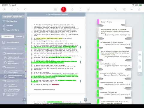 LiquidText Simple Litigation Demo
