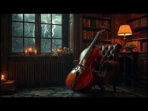 3 Hours of Deep Cello & Distant Thunder | Dark Academia Sleep Music for Insomnia