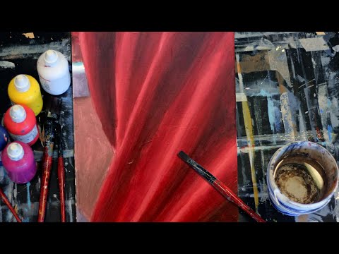 Painting folds with acrylics. Step by step tutorial.