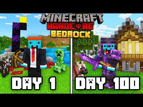 I Survived 100 Days in BEDROCK Minecraft Hardcore!