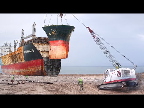 Inside Gigantic Scrapyard Recycling Massive Ships into Scrap Metal