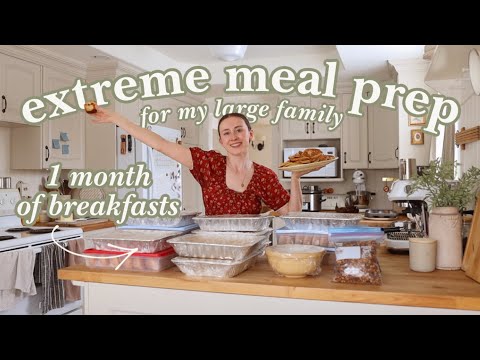 Prepping 1 MONTH of FREEZER BREAKFASTS For My Family of SIX! *kid approved*