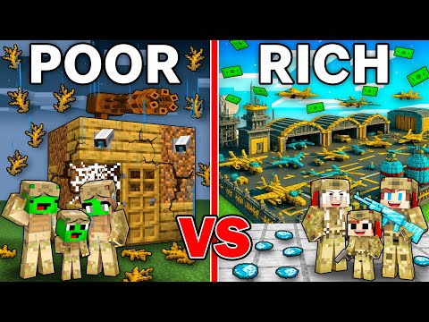 Mikey POOR vs JJ RICH Military Family Battle in Minecraft !  - Maizen