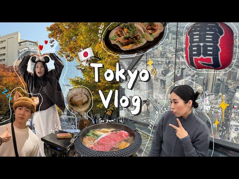 [ENG]東京VLOG🗼4日行程 — 迪士尼海洋🎄/ Shibuya Sky看到富士山/ 秋天的表參道好美/ 淺草超好吃和牛壽喜燒！🍲