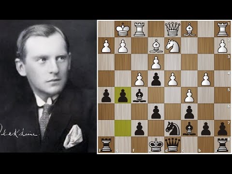 Александр Алехин проводит Сокрушительную Атаку на Короля, оставив своего Короля в Центре! Шахматы.