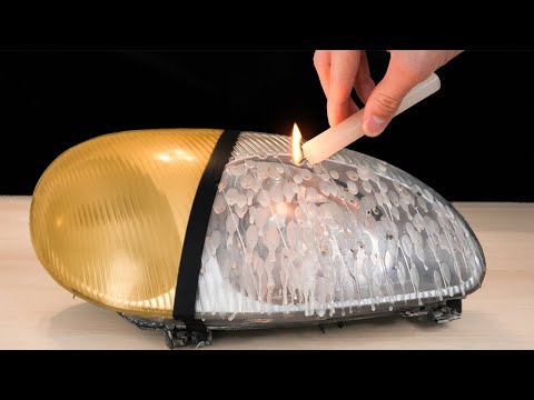 Old headlight as new in 1 minute! Amazing way of repair with a candle!