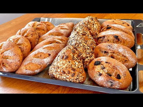 خبز مشكل من عجينة وحدة مذاقات مختلفة لذة مالها مثيييل غادي يسولوك على سمية المخبزة عطيهم المقادير