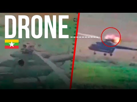 DRONE CONTRE HÉLICOPTÈRE EN BIRMANIE