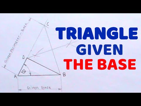 HOW TO CONSTRUCT A TRIANGLE GIVEN THE BASE ONE BASE ANGLE AND THE PERIMETER || Technical drawing
