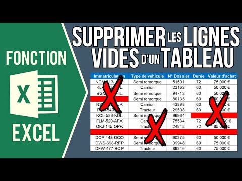 EXCEL - SUPPRIMER LES LIGNES VIDES D'UN TABLEAU (Une seule cellule vide, toute la ligne vide...)
