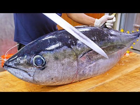 Amazing Fish Catch! Yellowfin Tuna Cutting Master, Luxurious sashimi / 震撼的海上捕捉！黃鰭鮪魚切割大師, 台灣鮪魚捕捉, 生魚片