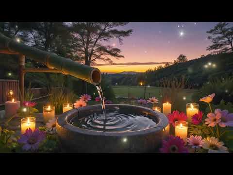 Bamboo Water Fountain & Beautiful Piano Music - Relaxing Music to Sleep In Peace, Meditation Music