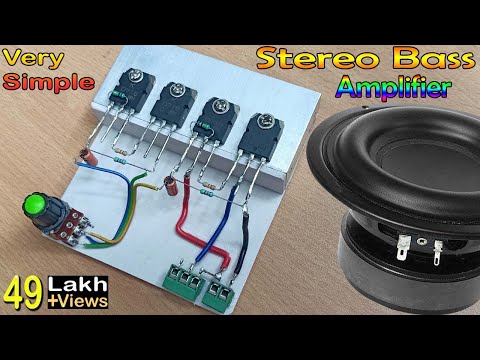 Simple & Powerful Stereo Bass Amplifier // How to Make Stereo Amplifier with D718 Transistor