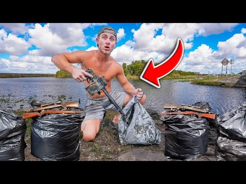 We Found 5 Trash Bags FULL Of Guns Magnet Fishing (Tommy Gun, AR-15 And More)