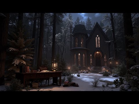 A Bitterly Cold Night at the Ancient Monastery | Winter Dark Academia Playlist and Classical Music
