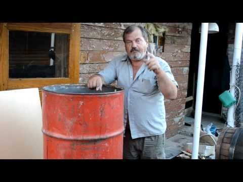 Barrel for steaming substrate and clogs, oyster mushroom