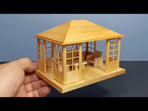 Cenador En Miniatura Hecho Con Palitos De Helado - Miniature Gazebo