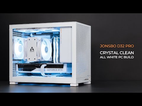 Crystal Clean All White PC Build | Jonsbo D32 Pro + Arctic P12 Pro | 9600X 5070Ti | T-Force Delta