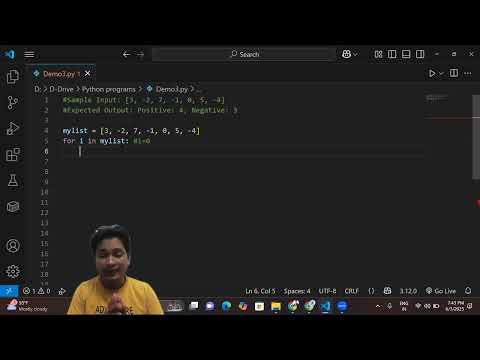 program to count positive and negative digits from list #python #ai #job