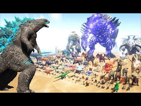 GODZILLA VS EVERY CREATURE IN ARK | Cantex