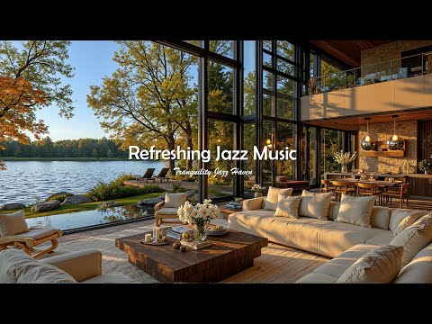 Refreshing Jazz In Tranquil living Room Ambience | Warm Soothing Jazz Music To Stress Relief, Focus