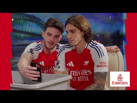 EMIRATES TRAY CHALLENGE | Calafiori, Timber and Rice answer questions about their teammates!