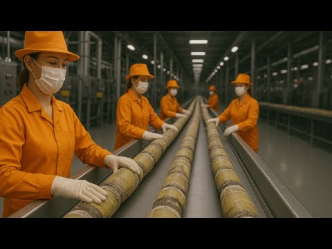 現代のサトウキビ糖工場の内部：新鮮なサトウキビから純粋な結晶砂糖まで（全工程）|AI Factory 4.0