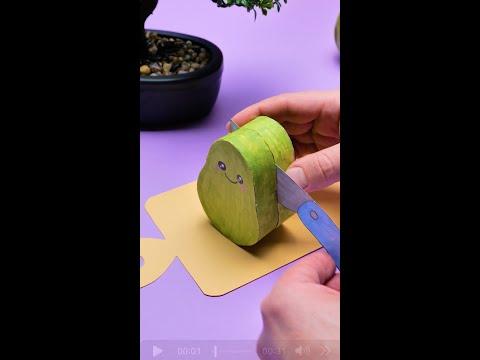 Making CUTEST Avocado From Paper #DIY #paper