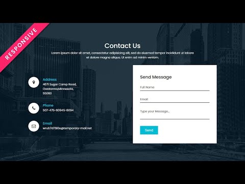 Responsive Contact Us Page Design using Html CSS | HTML Responsive Web Page Design