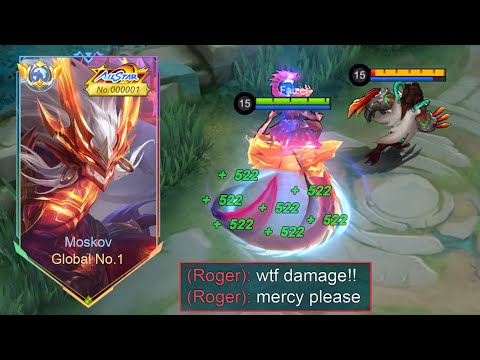 GLOBAL MOSKOV SECRET TRICK TO DESTROY META ROGER IN GOLD LANE !! (recommended build and emblem)