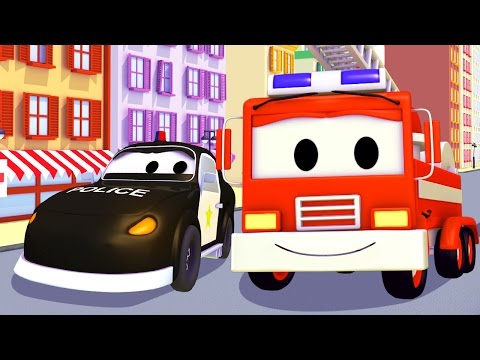 Трактор, Поезд, Бульдозер и Авто Патруль: пожарная машина и полицейская машина | мультик для детей