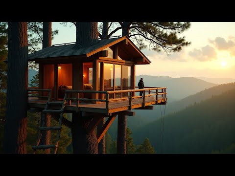I Built a Mega Treehouse 50ft Up—Alone, No Crane
