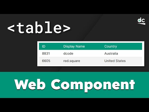 How to Create a Styled Table with Web Components — JavaScript Tutorial