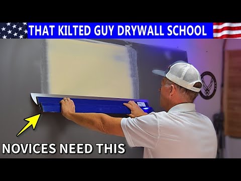 Coating Large Drywall Repairs & Butt Joints, in ONE pass!  Beginners, you need this tool.