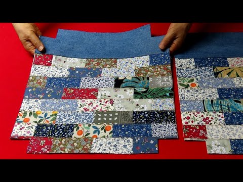 DIY "자투리 원단" 절대 버리지 마세요! "명품백"이 됩니다!/"brick" patchwork tote bag/made of the scraps